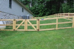 Wood fence with double gate