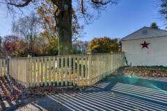 Wood Picket Fence installed in the Fall by Excel Fencing and Decking