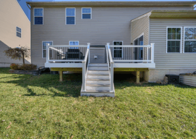 Backyard Deck with White Vinyl Finish