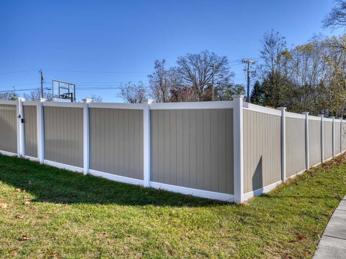 two-toned privacy fence at residential home