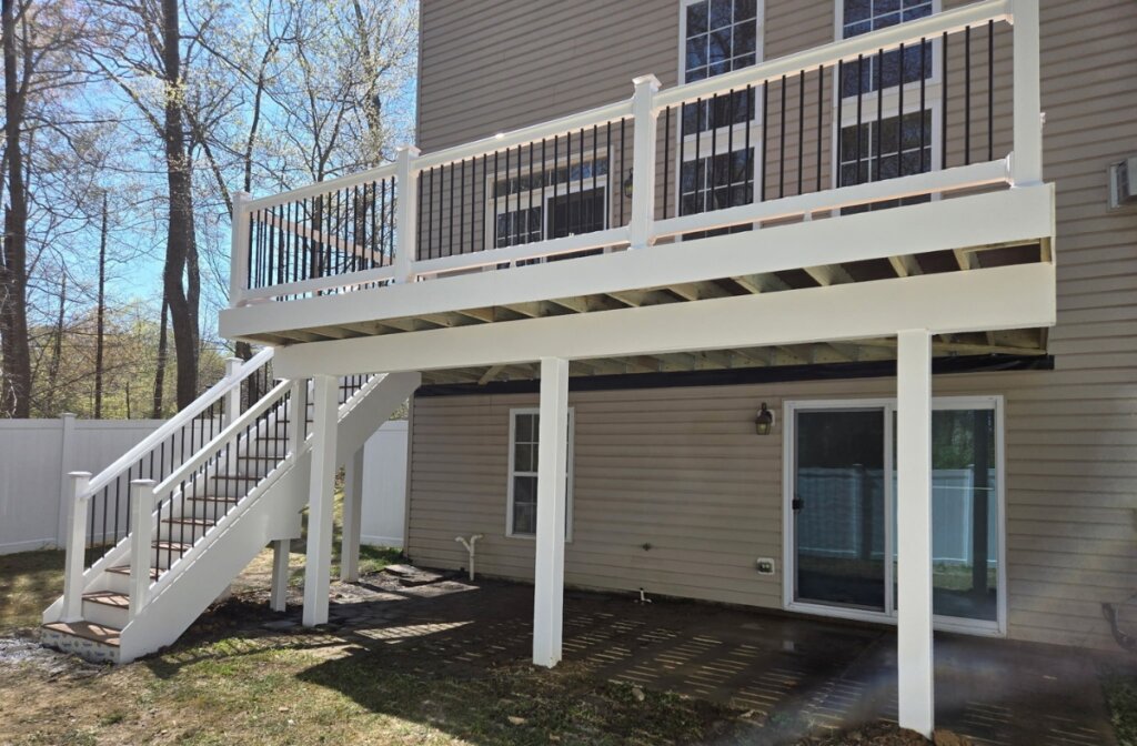 Composite deck completed in winter