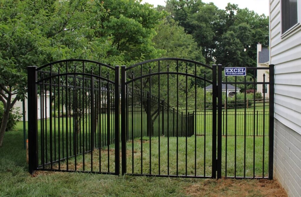double arched gate for backyard access