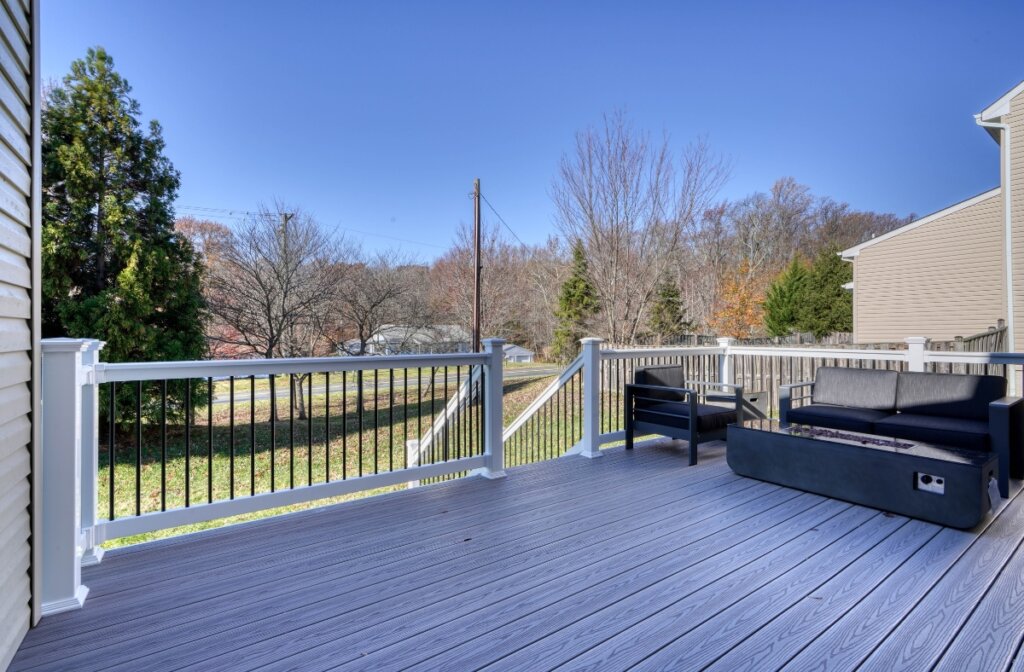 Composite deck with outdoor seating