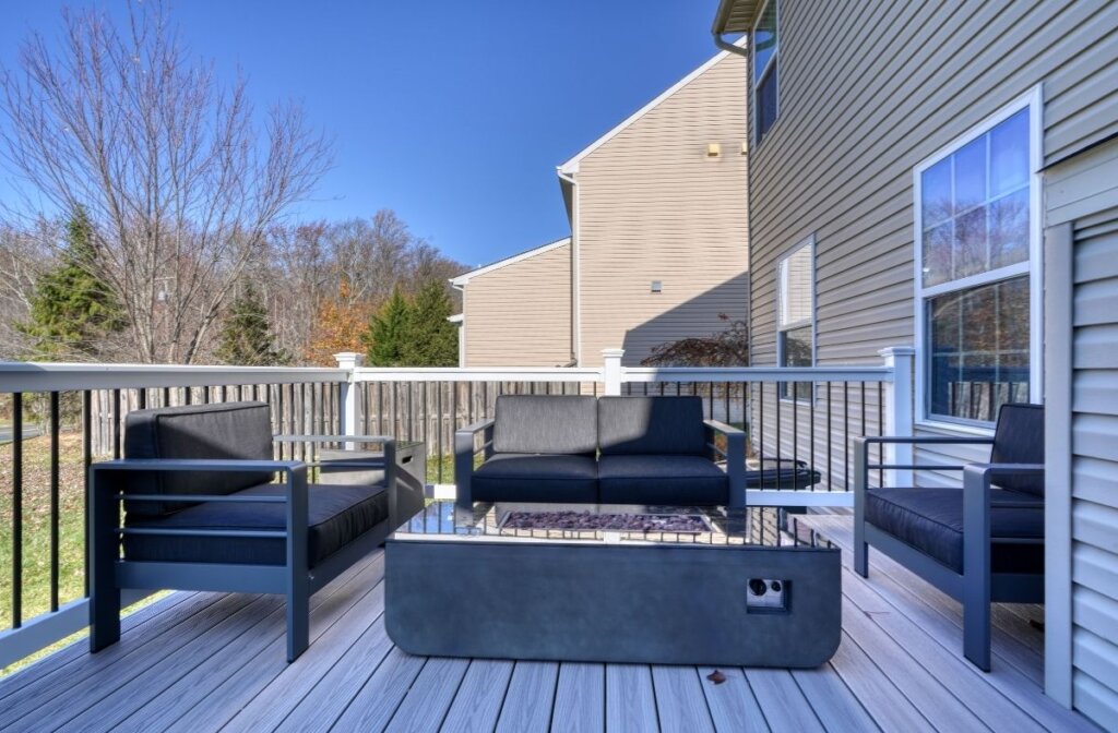 Deck used for outdoor gathering