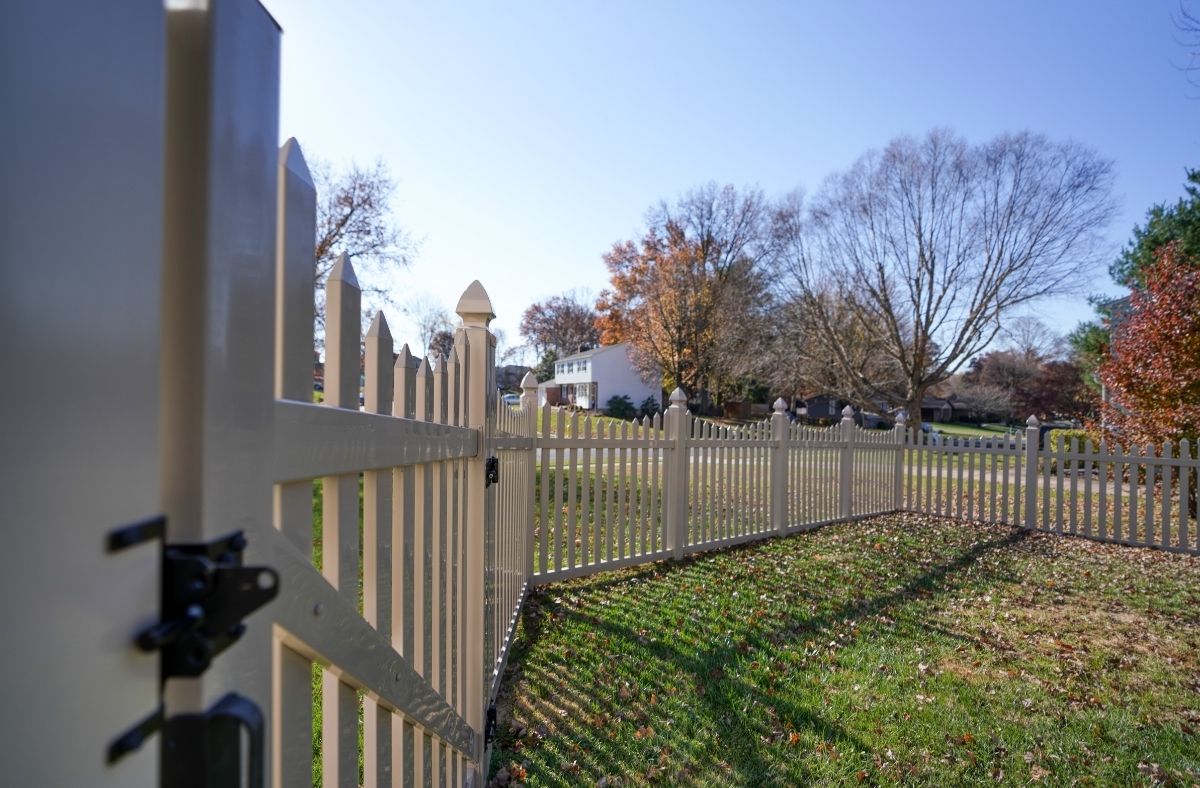 tan low-maintenance fence installed in Baltimore Maryland