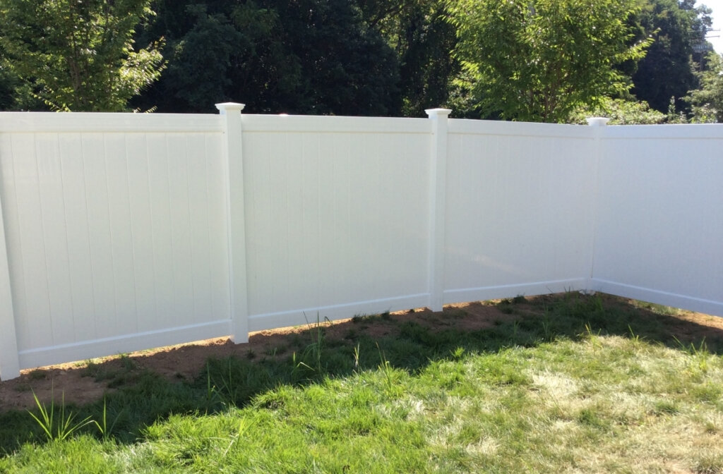 Classic white privacy fence