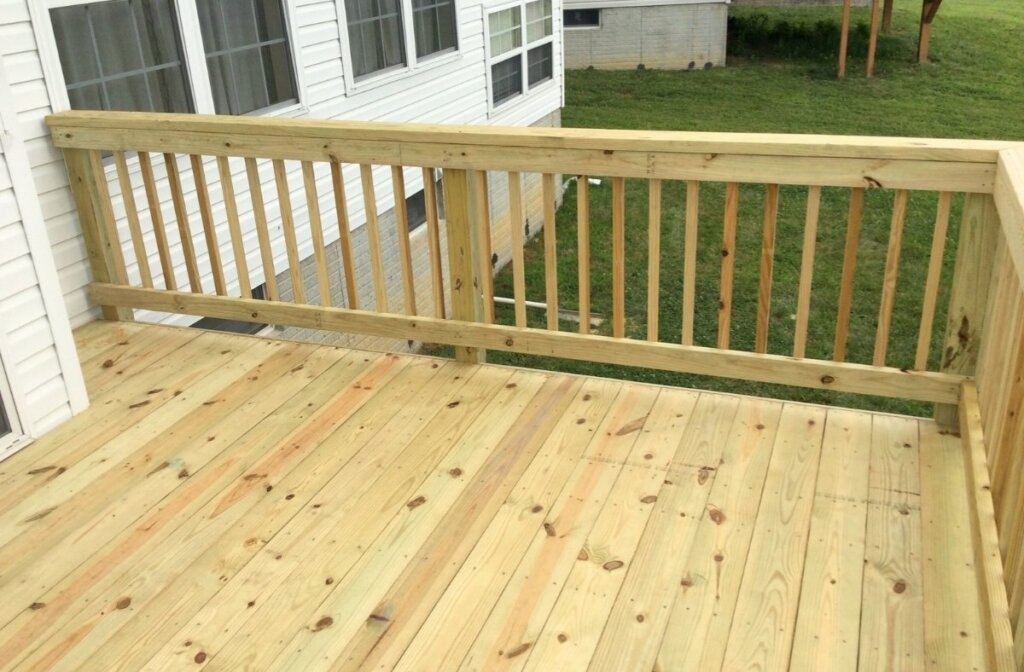 Pressure treated wood deck