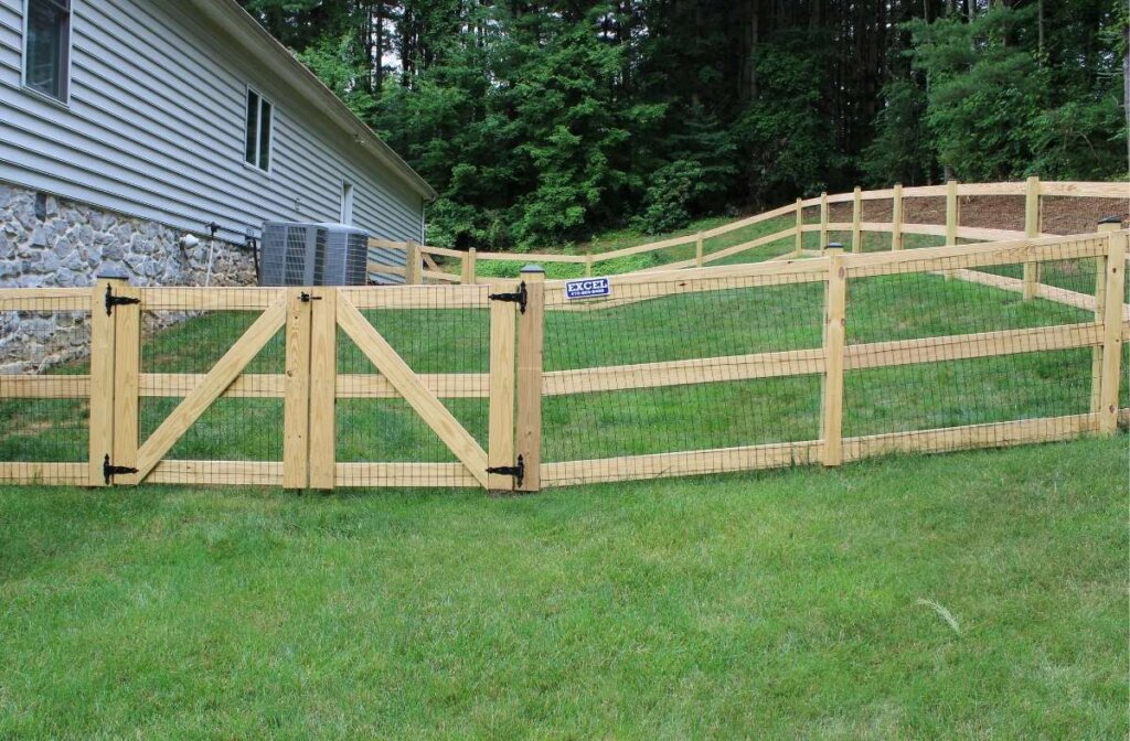 wood paddock fence for dog