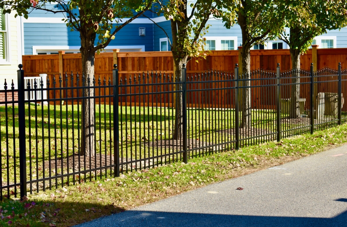 Arched Black Aluminum Fence 